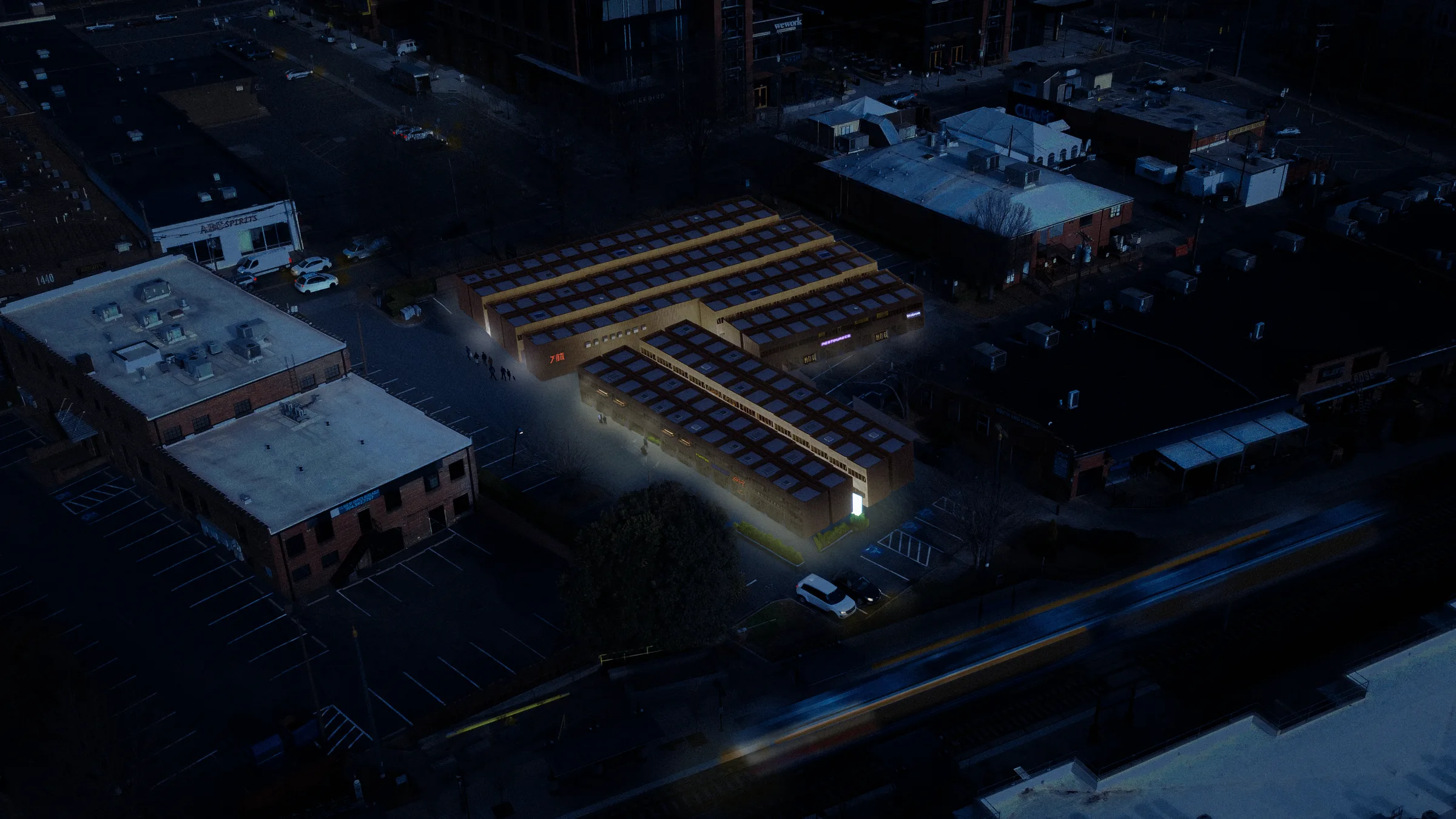 Emergent Charlotte Yokocho axonometric render